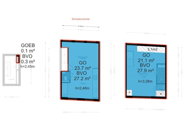 Floor plan - Fokke Simonszstraat 92-3, 1017 TK Amsterdam 